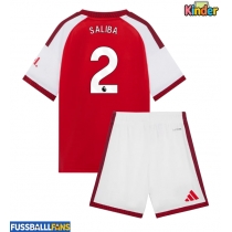 Arsenal William Saliba #2 Heimtrikotsatz Kinder 2026-27 Kurzarm (+ Kurze Hosen)